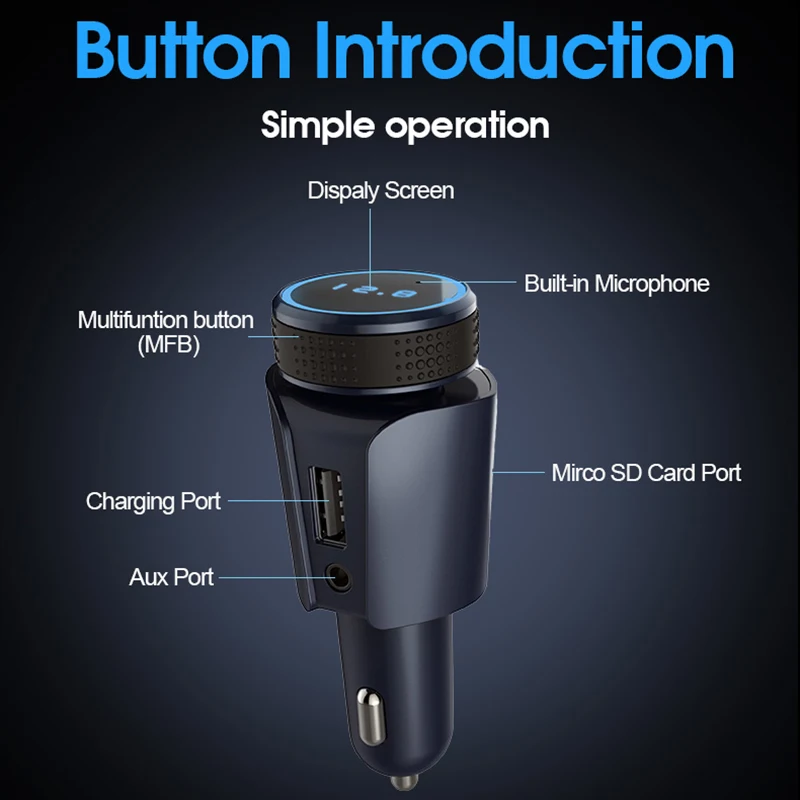 Автомобильное зарядное устройство с Bluetooth автомобильный стерео MP3-плеер