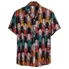 Рубашка мужская с коротким рукавом, гавайская пляжная водолазка, винтажная повседневная кофта с цветочным принтом, топ, лето 2021