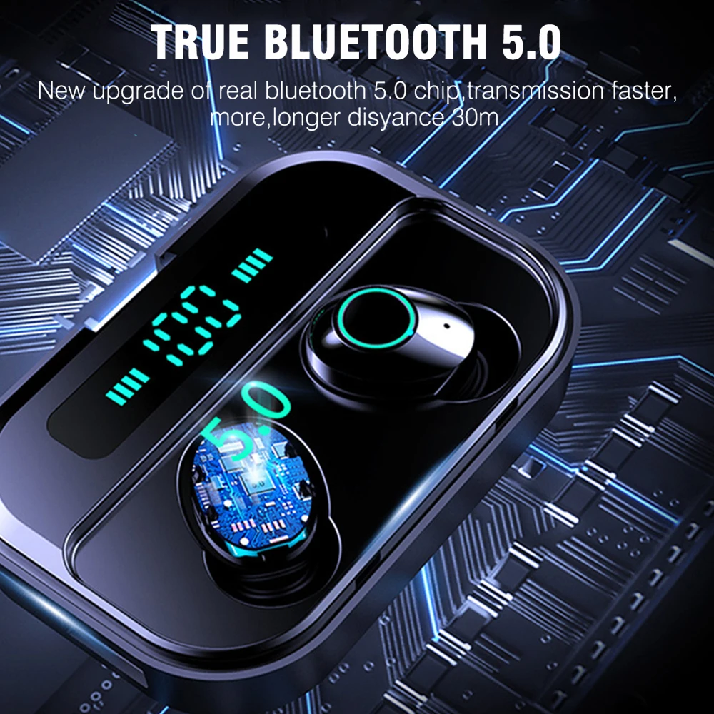 M7 наушники-вкладыши TWS Bluetooth V5.0 True Беспроводной зарядки наушники с двойной Mic Шум