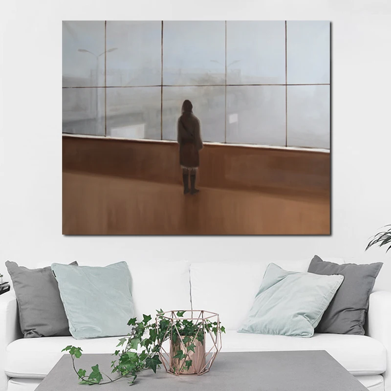 

Marta Zamarska Looking Out The Window Canvas Painting Print Living Room Home Decor Modern Wall Art Oil Painting Posters Pictures
