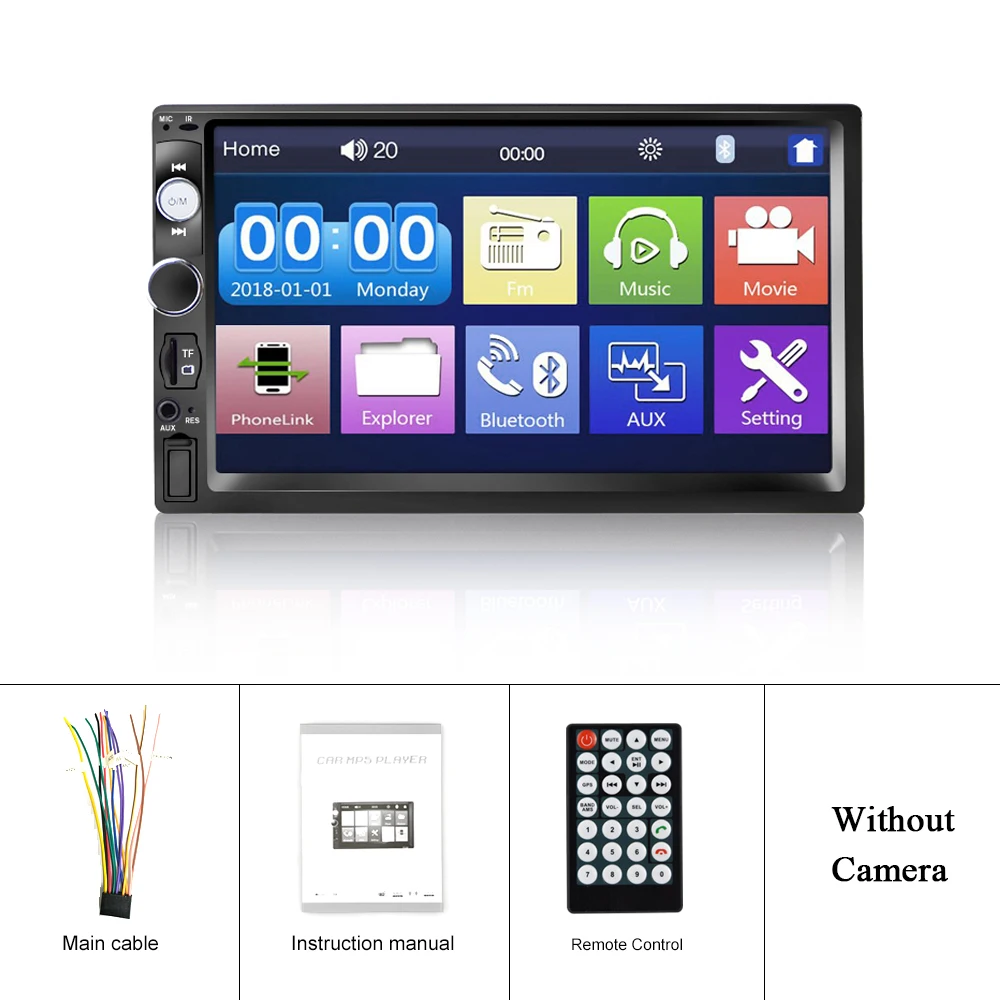 $56.99 Podofo Autoradio 24V Car Stereo Receiver 2 Din Radio Cassette Recorder Coche Con Pantalla Mirrorlink Audio Player Truck Bus Van