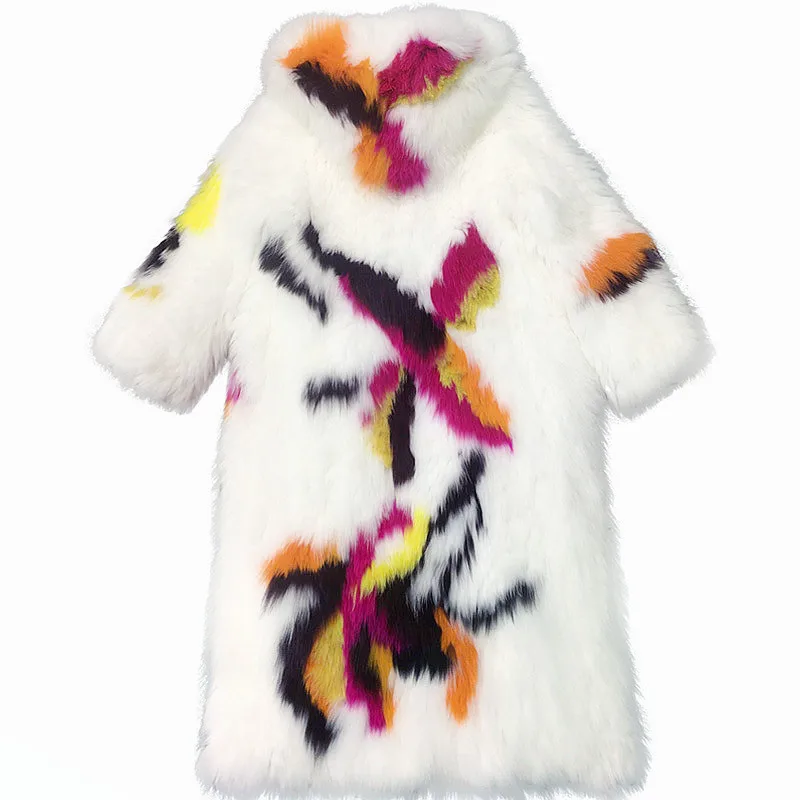 2019 fashion style windmill decorative pattern fox coat fox popular style fur coats for women designer style fox fur winter coat