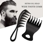 Расческа с широкими зубьями в стиле ретро масляная голова, гребень с ручкой для бороды, расческа для завивки больших зубов, инструмент для парикмахерских
