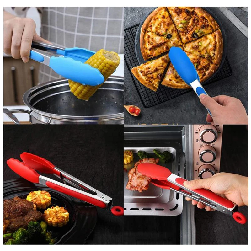 

Tongs Silicone Tongs, 7/9 Inch Small Tongs for Cooking with Silicone Tips, Stainless Steel Salad Tongs Cooking Tongs for Salad