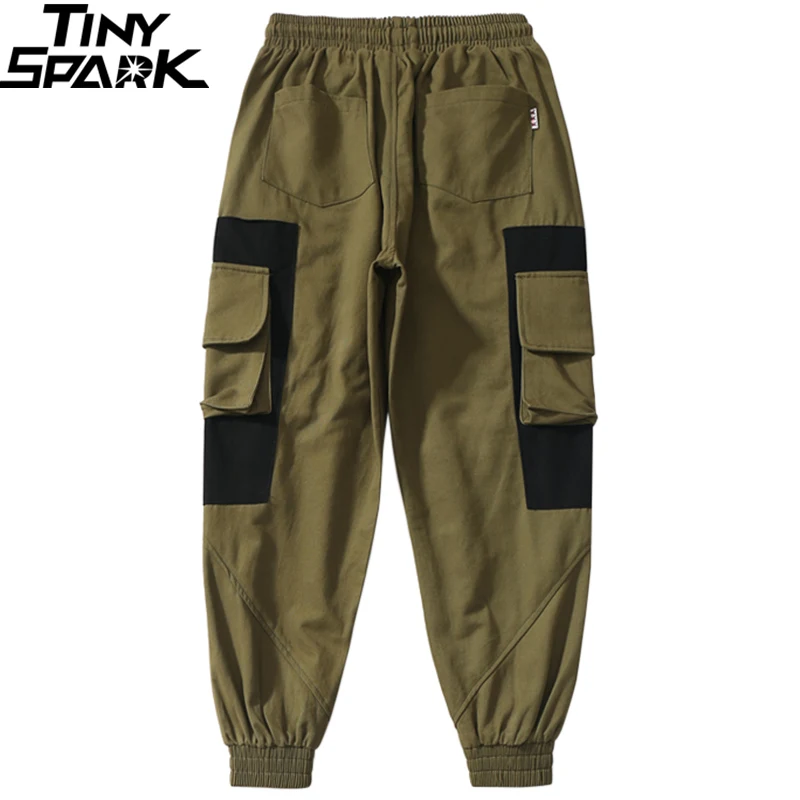 Брюки карго в стиле Харадзюку Мужские штаны для бега с несколькими карманами
