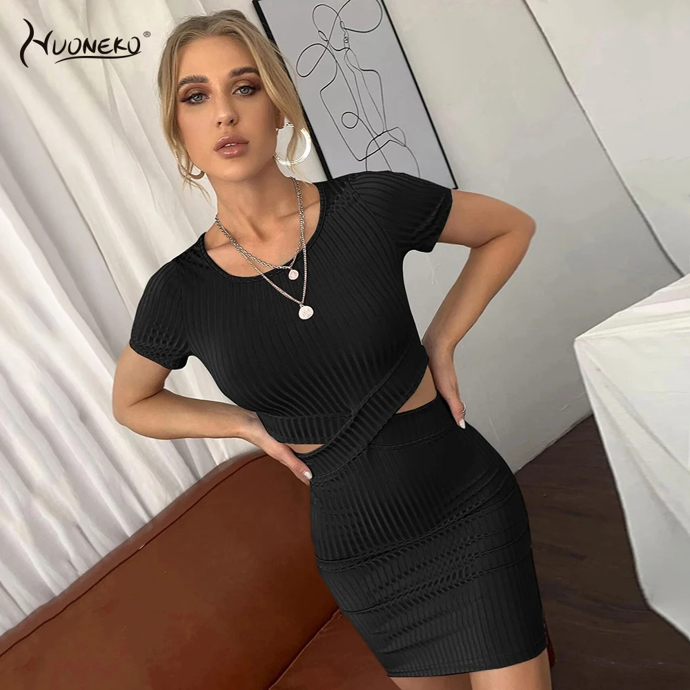 Женские платья весна лето облегающее модное однотонное черное сексуальное