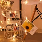 Светодиодная гирлянда с зажимами для фотографий, уличное освещение с питанием от батарейки, Рождественское украшение для вечеринки, свадьбы, Рождества, 2 м, 3 м, 6 м