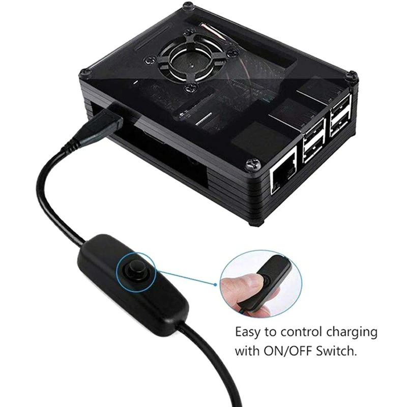 Hot 3C-for Raspberry Pi 4B Power Supply 5V 3A Type-C Adapter with ON/OFF Switch USB-C Charger EU Plug | Электроника