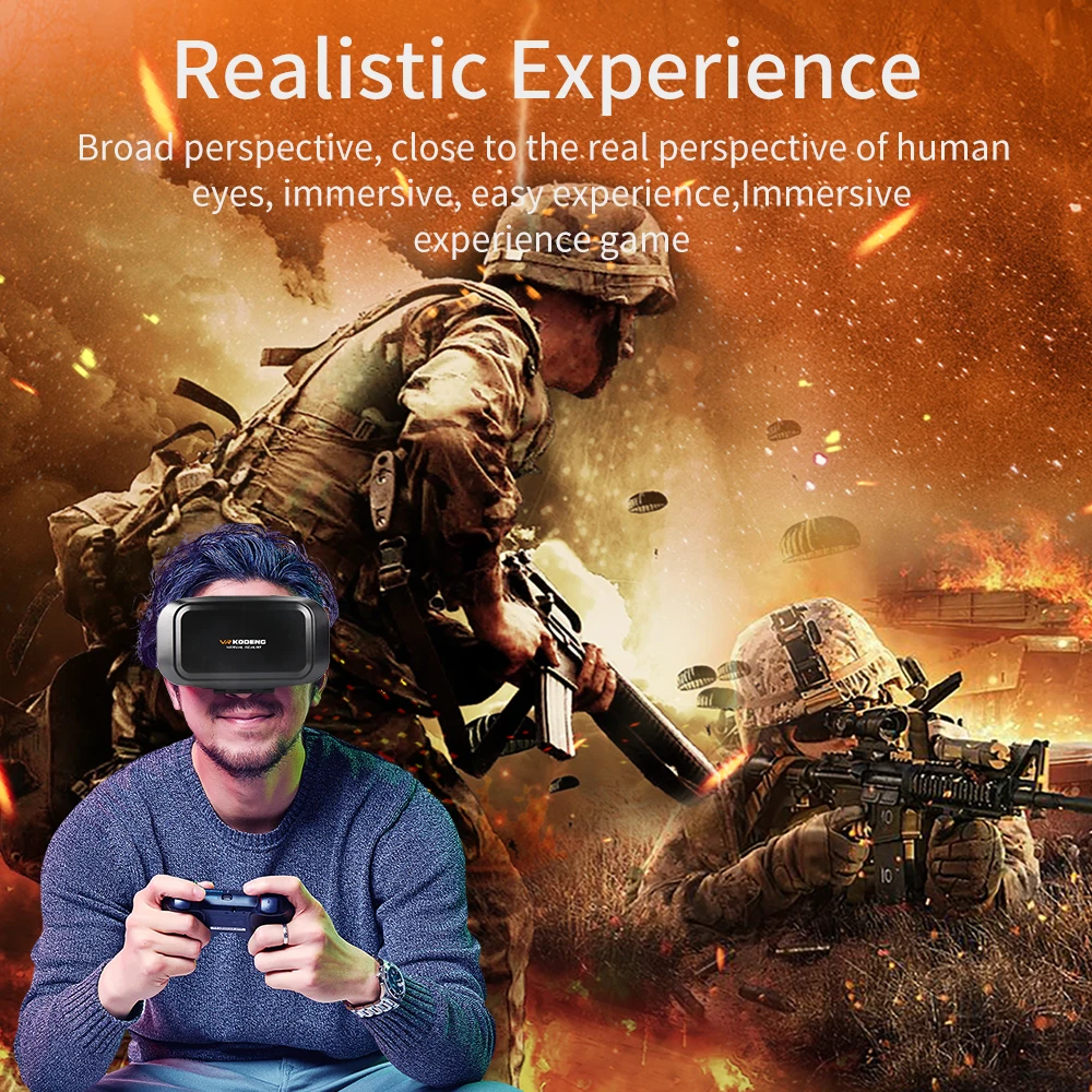 Original 3D Virtual Reality VR Glasses Support 0-600 Myopia Binocular Glass Headset for 4-6.6 Inch IOS Android Smartphone | Электроника