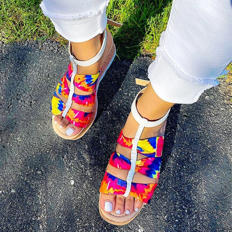 

Сандалии женские на платформе, босоножки на танкетке с пряжкой, Повседневная модная обувь, разные цвета, большие размеры 43, на лето