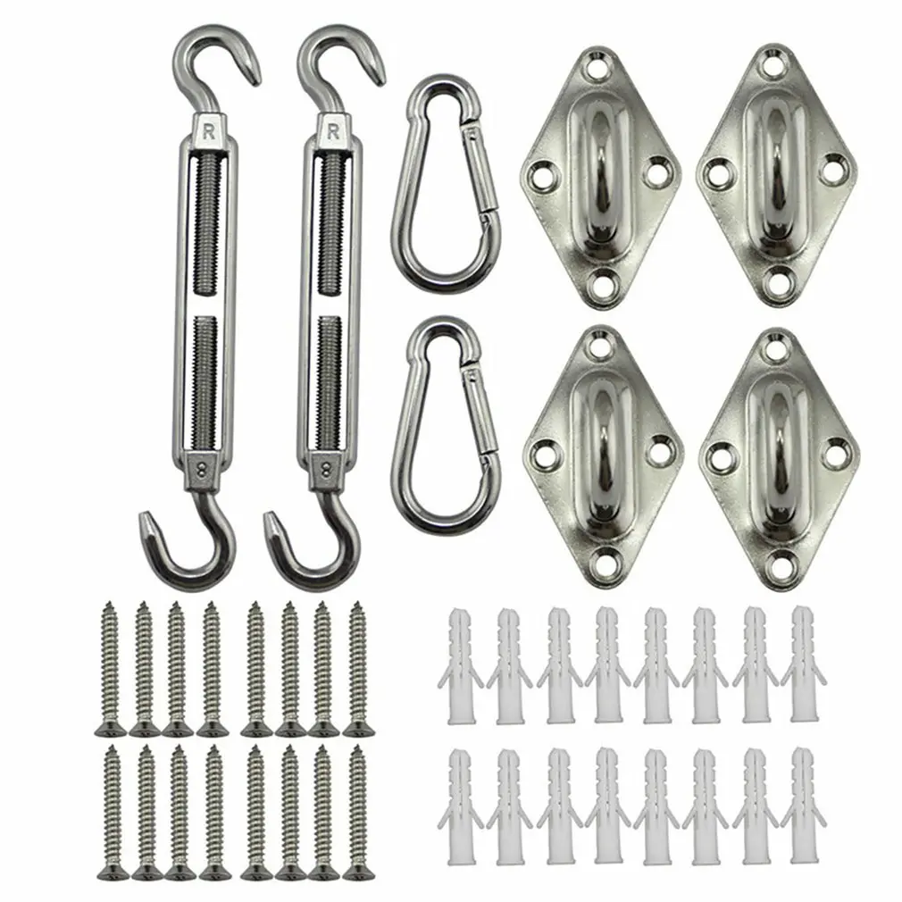 

Tensioning Screws Snap Hooks Wall Bracket Awning Attachment Set Kit Privacy Screen Assembly Material Complete Set