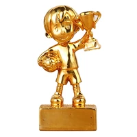small soccer award trophy plating resin reward prizes decoration football awards trophy with base golden
