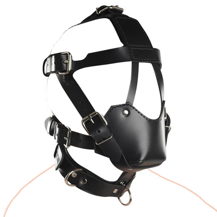 SM Leather Padded Hood Blindfold,Head Harness Mask Gag, BDSM Bondage ,Sex Toys For Couples Accessories