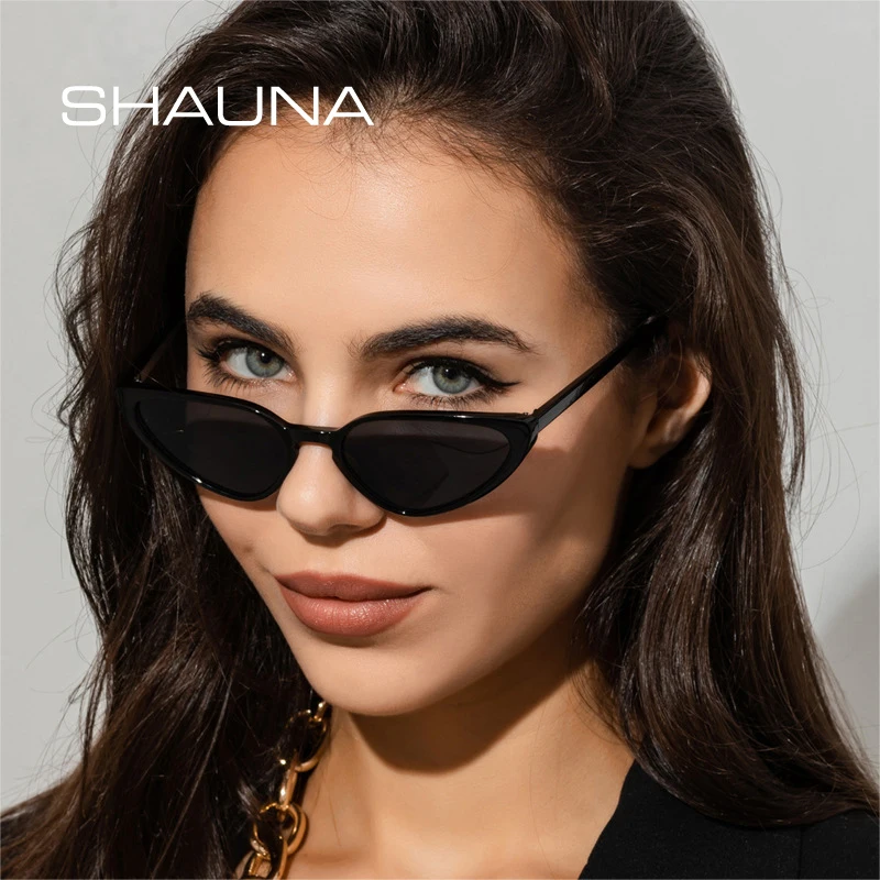 

SHAUNA Retro Small Cat Eye Sunglasses Women Retro Trending Jelly Green Sun Glasses Men Shades UV400