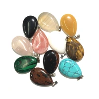 drop shaped watermelon red stones pendant reiki healing natural stone amulet diy jewelry natural stone charms size 16x24mm