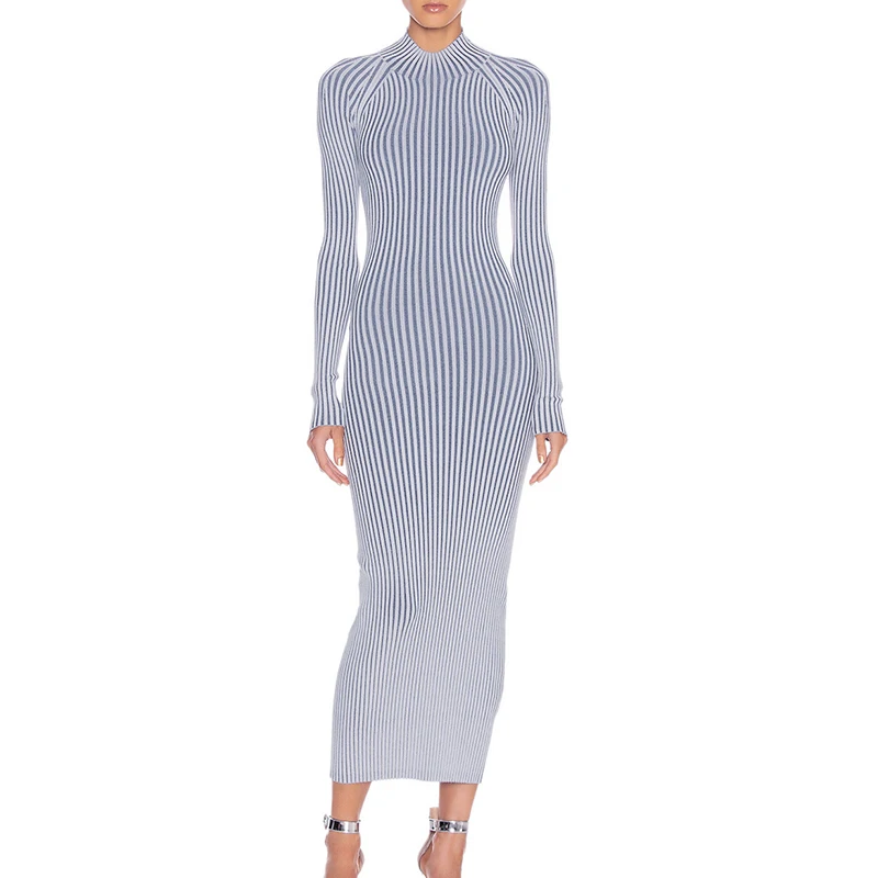Женское облегающее платье миди INDRESSME двухстороннее Платье-футляр в полоску с