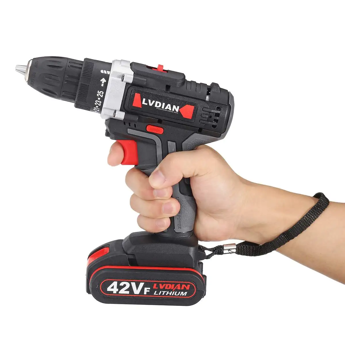 42В беспроводная ударная дрель драйвер литий-ионная аккумуляторная электрическая отвертка на батарейках светодиодный свет