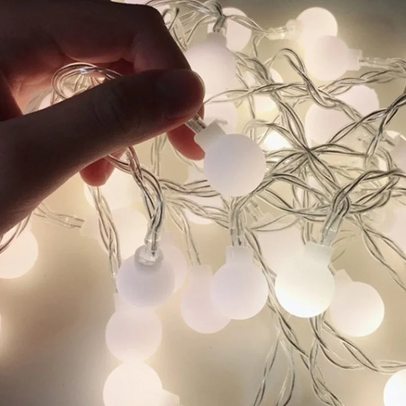 Светодиодная гирлянда с шариками USB-штекер для аккумуляторной батареи маленькая