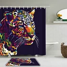 Занавеска для ванной с изображением Льва, тигра, кота, собаки