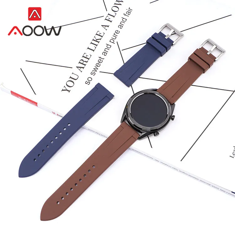 Ремешок спортивный силиконовый для Samsung S3 Huawei Watch GT 2 Pro 46 мм Amazfit GTR 2e