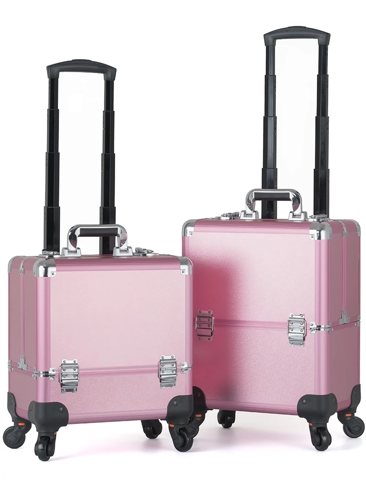 Luxury Professional Makeup Artist Trolley Case Travel Cosmetics Hand Luggage Carrier Tool Box Manicure Multifunctional Suitcases