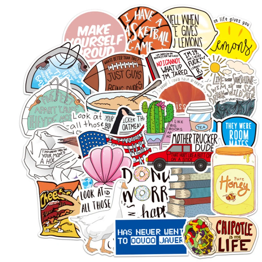 

10/30/50PCS Small Fresh Cartoon Graffiti Sticker Luggage Electric Car Refrigerator Guitar Car Waterproof Sticker Toy Wholesale