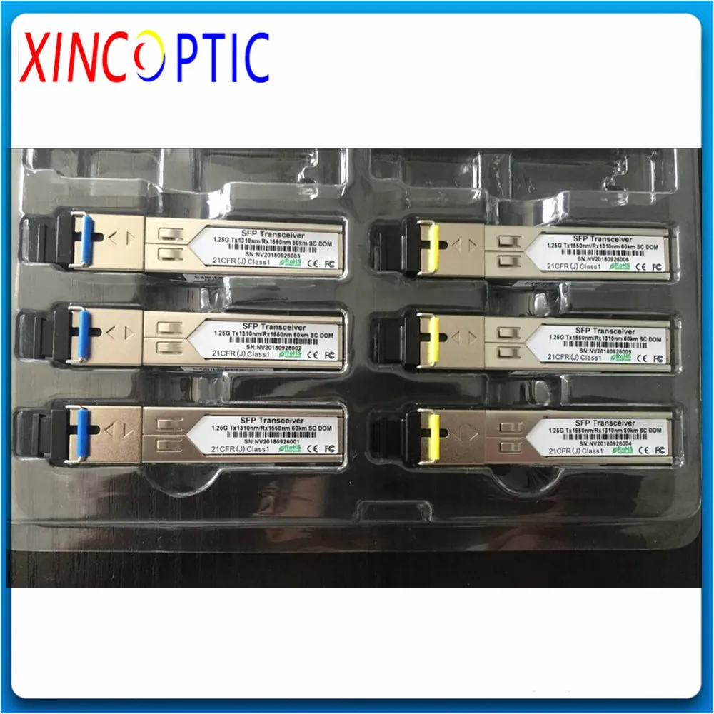 1 25G 1310/1550nm 60 км BIDI WDM LC/SC SFP модуль приемопередатчика SM DDM Simplex одномодовый SC LC BiDi