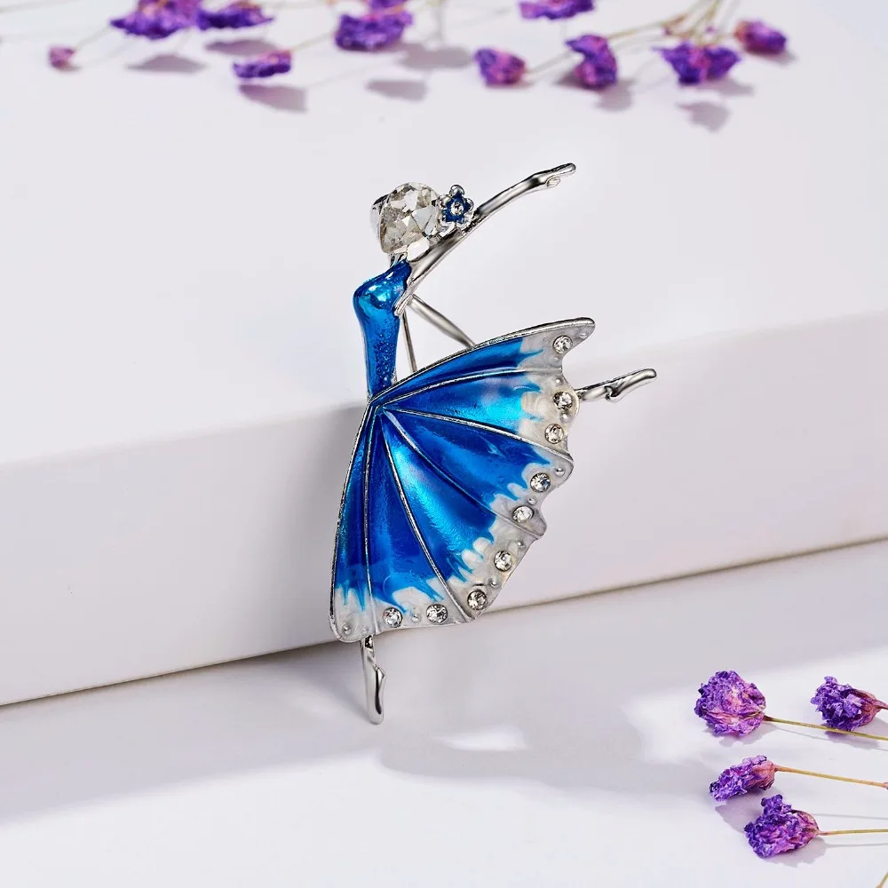 Мода Rhinestone танцы мальчик и девочка чертежное масло фигурка персонажа брошка заколка для женщин Девушка эмаль платье маленькое платье аксессуары