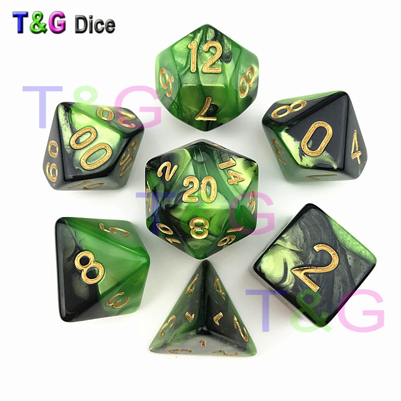 T & G фиолетовые и синие кости DND Die игрушки для взрослых детей пластиковые кубики