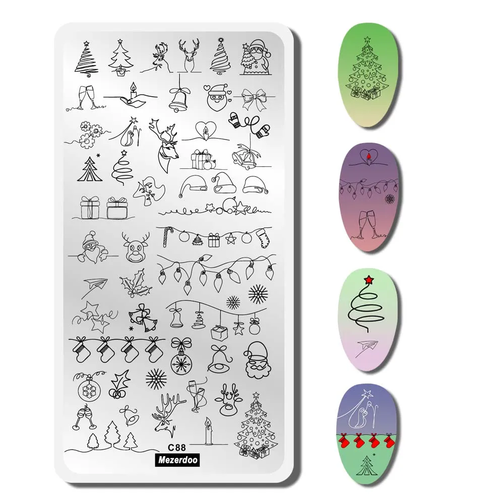 Рождественские наклейки со снежинками снеговиком Санта-Клаусом шаблоны с