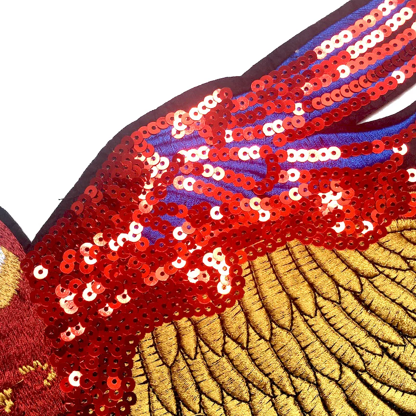 1 шт. большой красивыми блестками птица патчи для одежды пришить вышитые наклейки