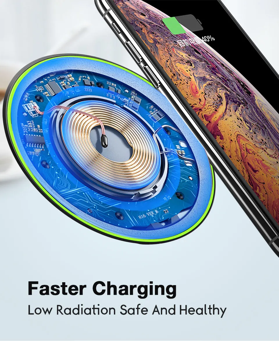 Qi Беспроводное зарядное устройство для iPhone X Xs MAX XR 8 plus Быстрая зарядка силиконовый коврик для Nokia samsung huawei mate RS USB зарядка телефона