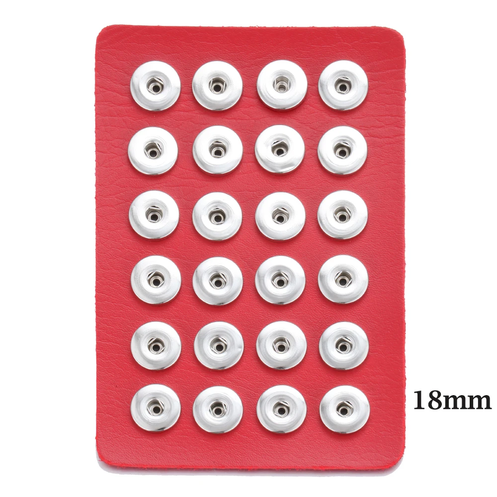 Fit 18mm Snaps Новая ювелирная витрина 24 шт 12 мм и 18 мм кнопки ювелирные изделия 10 цветов черный держатель из натуральной кожи - Окраска металла: Fit 18mm Snaps