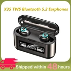 TWS Bluetooth 5,2 наушники 2000 мА ч с зарядным устройством, беспроводные наушники 9D, спортивные водонепроницаемые наушники, гарнитуры с микрофоном