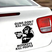 empireying 2 sizes 8 colors guns dont kill people large animal monkey car sticker laptop door styling reflective vinyl decals