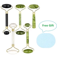 face massage roller plate doublesingle heads natural jade stone massager eye facial neck thin lift relax slimming tools
