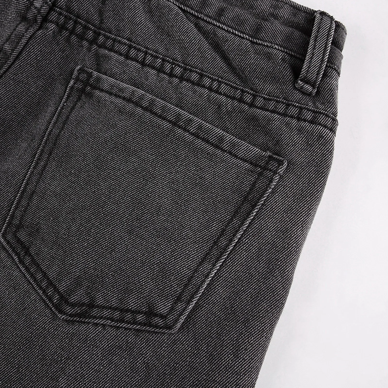 

40# Streetwear High Waist Casual Pants Hole Denim Trouser Loose-fitting Wide Leg Jeans Stretch Ripped Hole Trousers Trousers