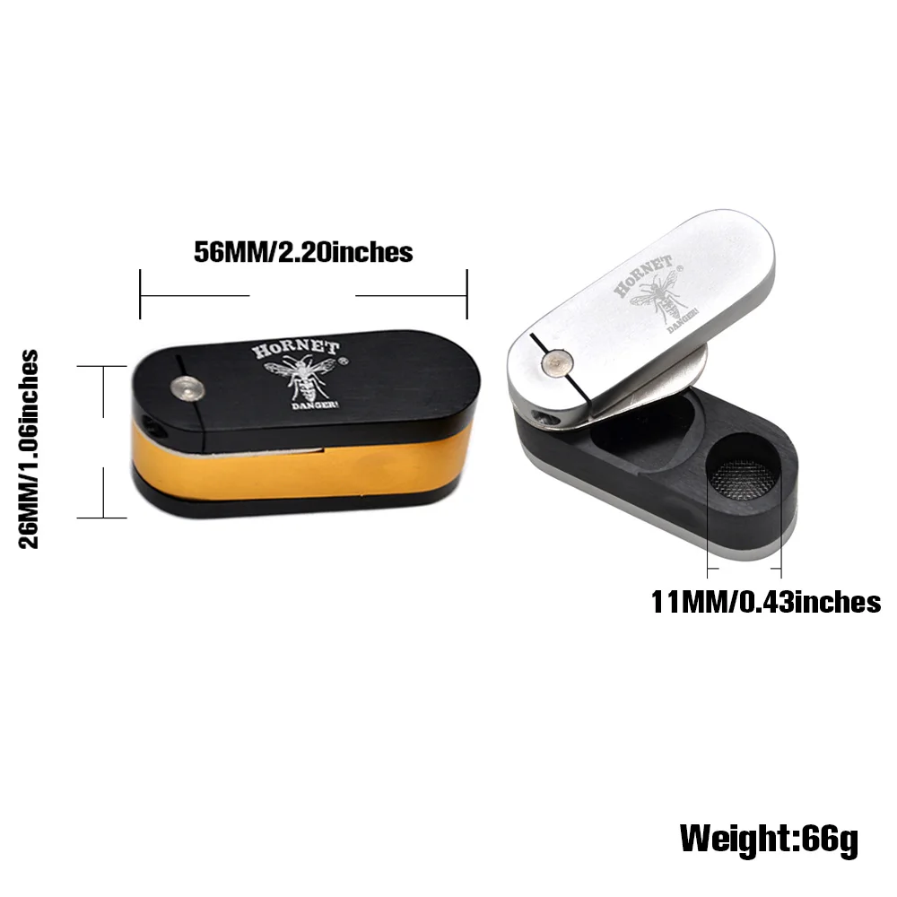 [HORNET] Фирменная двухслойная металлическая Поворотная курительная портативная