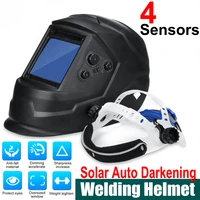 solar power auto darkening welding helmet 4 arc sensor welding mask helmet welder cap lens face big view din5 din13 tig mig mma
