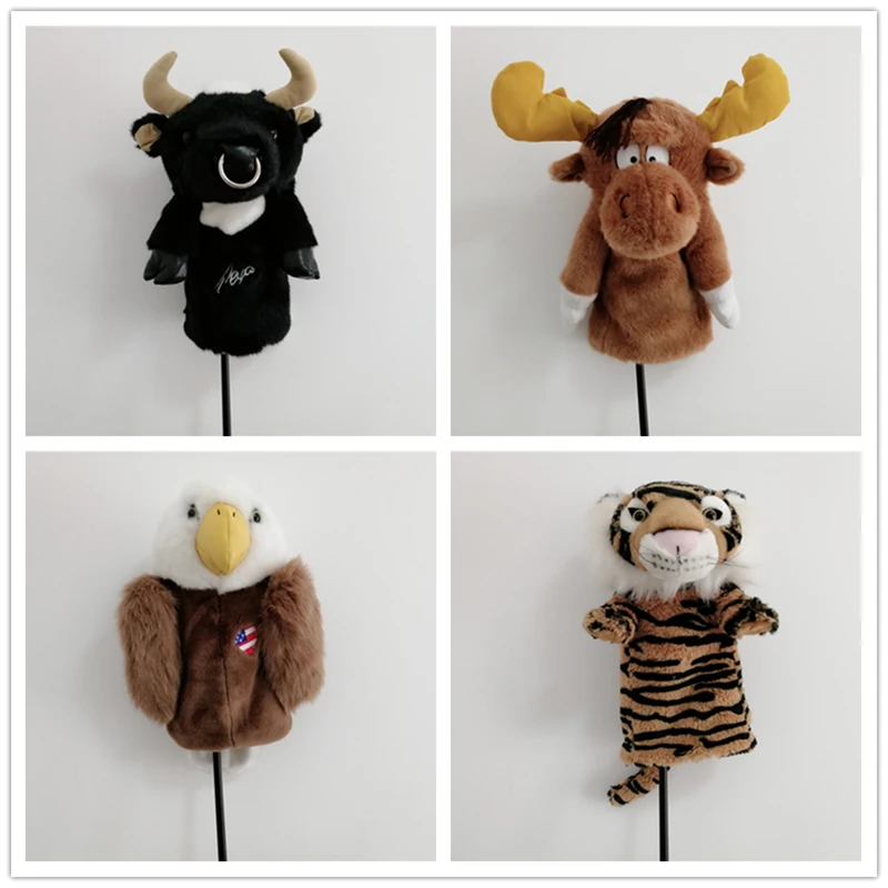 Чехол для головы гольфа с мультяшным животным 460cc забавный утолщенный плюшевый