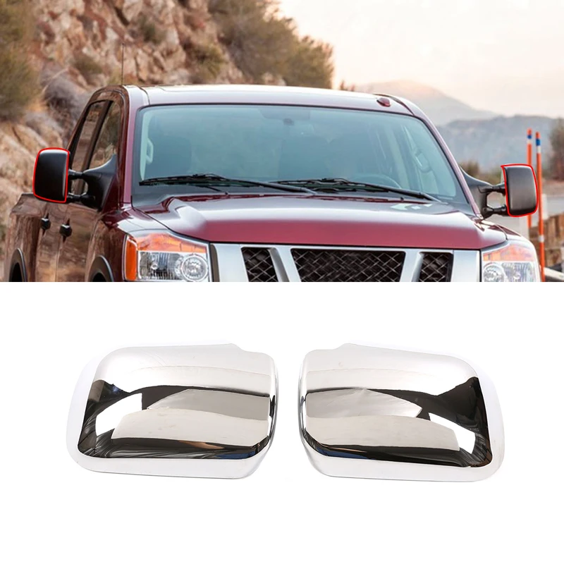 For Nissan Titan 2004-2019 Car Modification ABS Bright Silver Car Exterior Mirror Cover Decoration Sticker Car Accessories