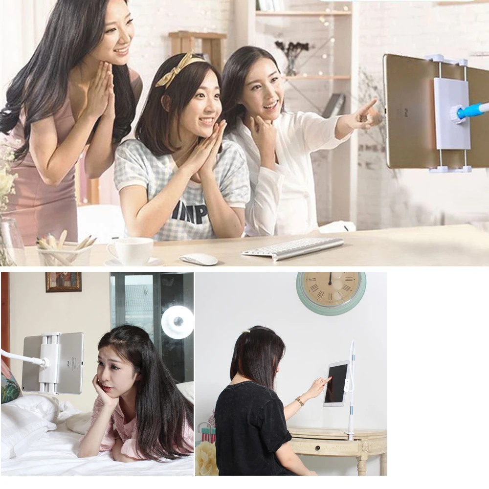 

360 Flexible Adjustable Mobile Phone Stand Holder Stents Bed Desk Table Clip Gooseneck Bracket For Mini IPad Tablets Universal