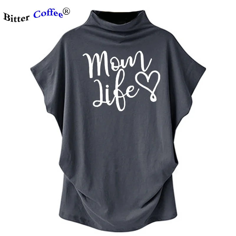 

Summer NEW Batwing Sleeve print T-Shirts Mom Life Letters Love Heart Graphic Tees Women Casual T-shirt Female Mother Gift Tops