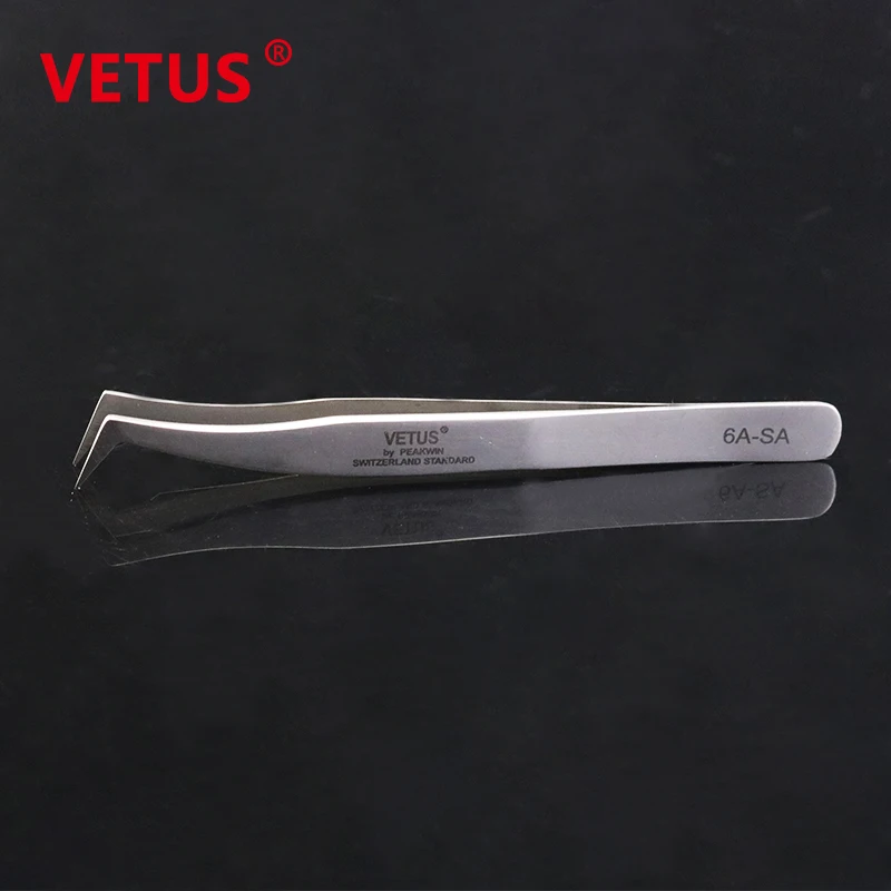 VETUS SA серия из нержавеющей стали антистатические пинцеты для ресниц 6a-sa супержесткие инструменты для наращивания ресниц лучшее качество пинцет