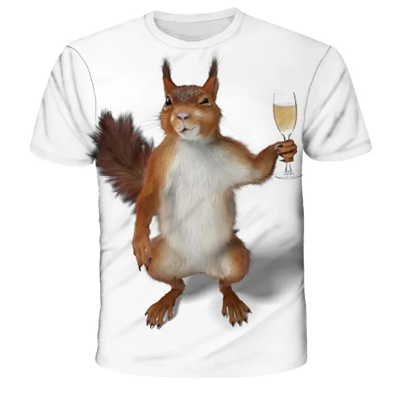 Men's Squirrel T Shirt 3D Print Shirt Animal Graphic Tees Lovely Pattern Tops Men/Women Cute Tee Funny Pet T-shirt