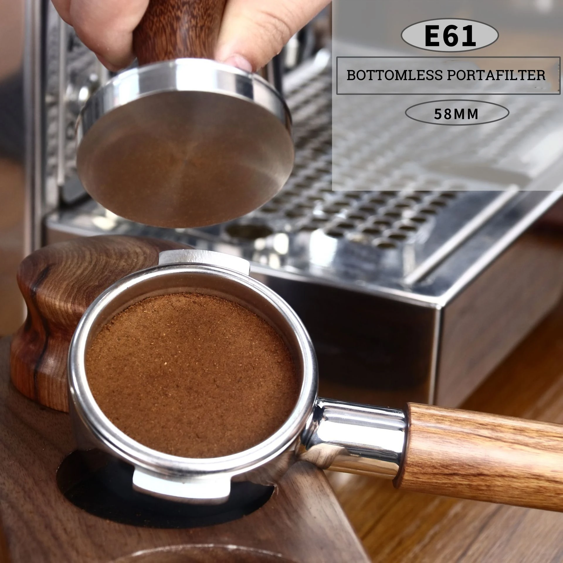 58MM Naked Portafilter Wood Coffee Machine Bottomless Filter for Expobar Rocket GEMILAI Faema E61 ECM Wega Universal | Дом и сад