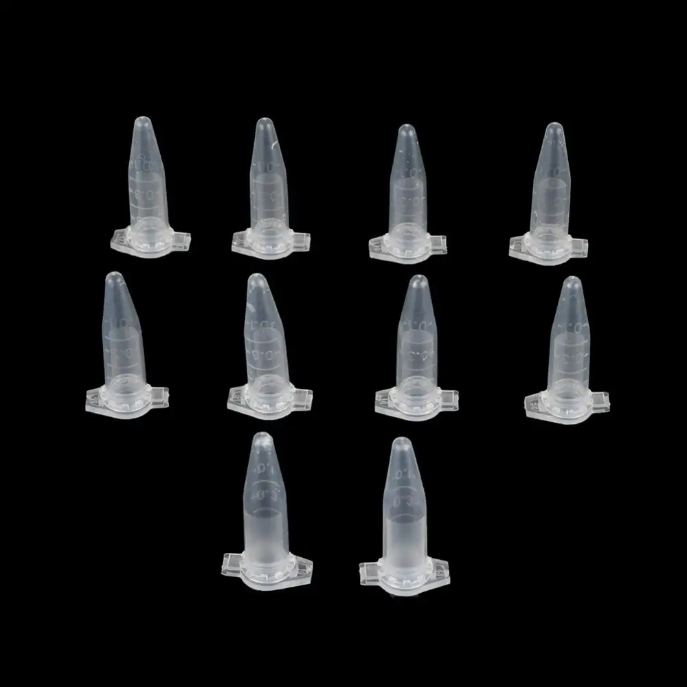 50Pcs 0.5ml Plastic Snap Cap Centrifuge Tube Sample Vial Container Laboratory Test School Teaching Equipment |