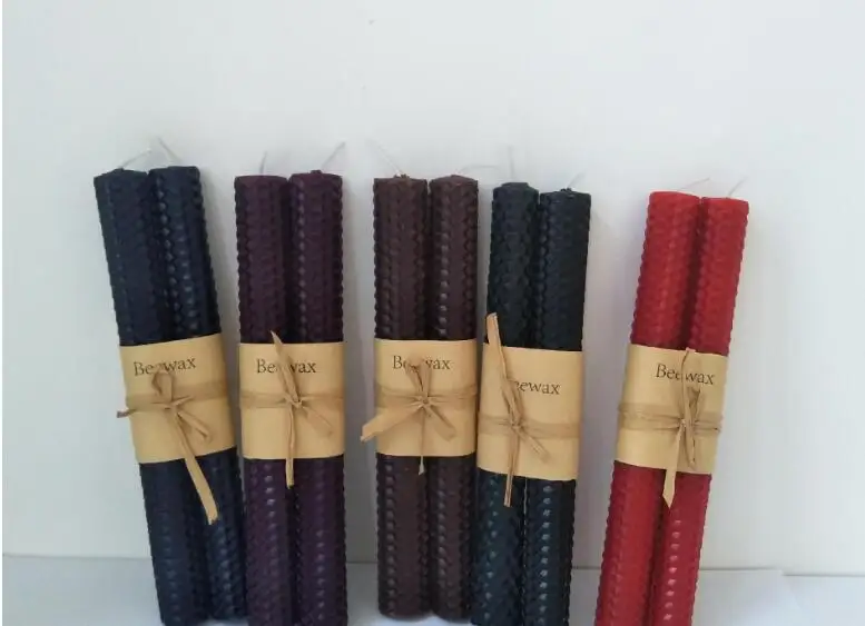 Сотовая свеча с длинным стержнем Цилиндрическая Свеча из пчелиного воска сделай