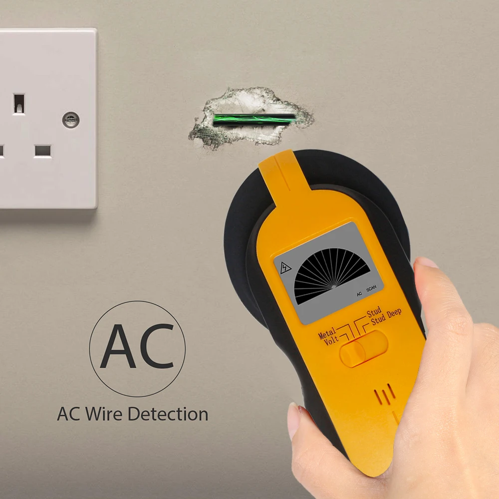 3 в 1 металлоискатель металлические деревянные серьги Scan AC напряжение живой детектор проволоки сканер для стен с одним чипом управления с умным сигналом Функция