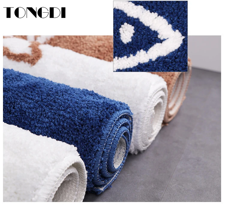 Коврики TONGDI для ванной комнаты мягкие впитывающие волоконные замшевые